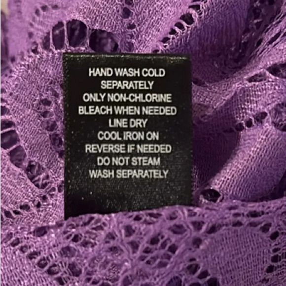 Colleen Lopez Purple Lace Long Sleeve Kimono Size Petite Medium Beach Summer - Picture 8 of 9